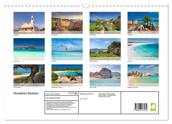 Produktbild: Wonderful Sardinia (Wall Calendar 2026 DIN A3 landscape), CALVENDO 12 Month Wall Calendar