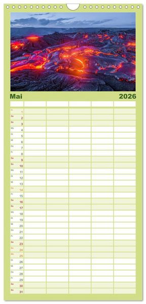 Produktbild: Familienplaner 2026 - Hawaii Traumziel mit 5 Spalten (Wandkalender, 21 x 45 cm) CALVENDO