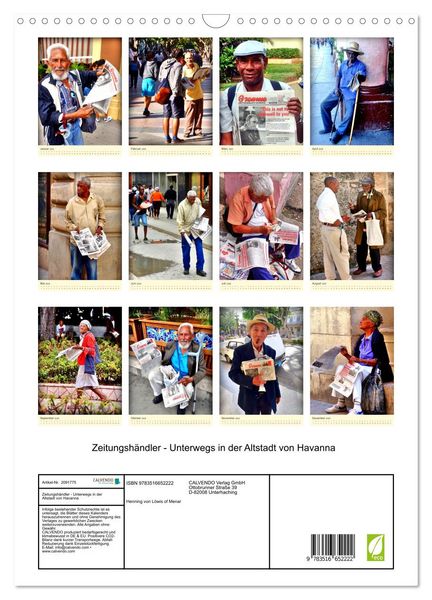 Produktbild: Zeitungsh&auml;ndler - Unterwegs in der Altstadt von Havanna (Wandkalender 2026 DIN A3 hoch), CALVENDO Monatskalender