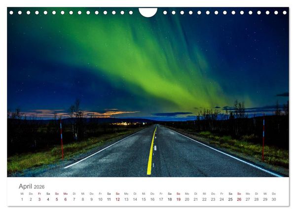 Produktbild: Nordlichter - Magische N&auml;chte in Skandinavien (Wandkalender 2026 DIN A4 quer), CALVENDO Monatskalender
