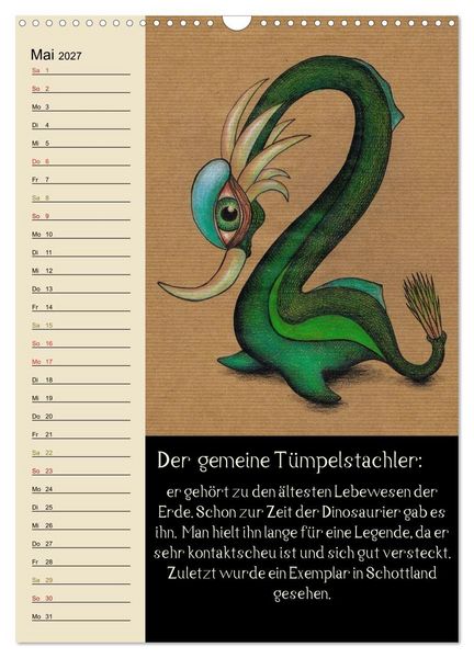 Produktbild: Fabelhafte Wesen / Geburtstagskalender (Wandkalender 2027 DIN A3 hoch), CALVENDO Monatskalender