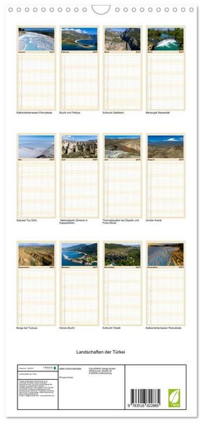 Produktbild: Familienplaner 2027 - Landschaften der T&uuml;rkei mit 5 Spalten (Wandkalender, 21 x 45 cm) CALVENDO