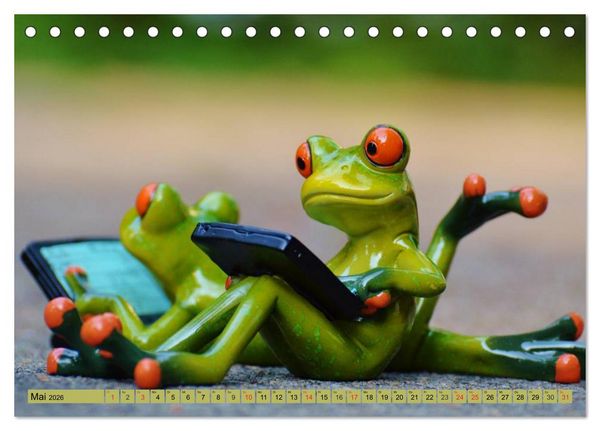 Produktbild: Froschsommer. Liebe, Sonne und Urlaub (Tischkalender 2026 DIN A5 quer), CALVENDO Monatskalender