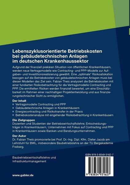 Produktbild: Lebenszyklusorientierte Betriebskosten bei geb&auml;udetechnischen Anlagen im deutschen Krankenhaussektor