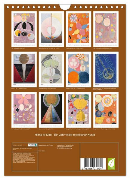 Produktbild: Hilma af Klint - Ein Jahr voller mystischer Kunst (Wandkalender 2026 DIN A4 hoch), CALVENDO Monatskalender
