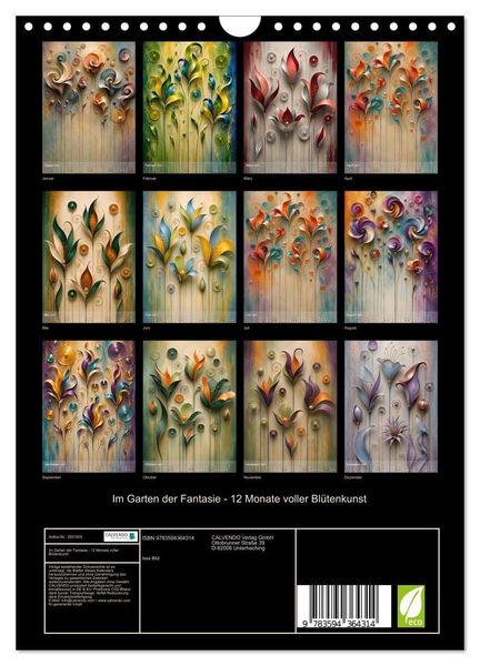 Produktbild: Im Garten der Fantasie - 12 Monate voller Bl&uuml;tenkunst (Wandkalender 2027 DIN A4 hoch), CALVENDO Monatskalender