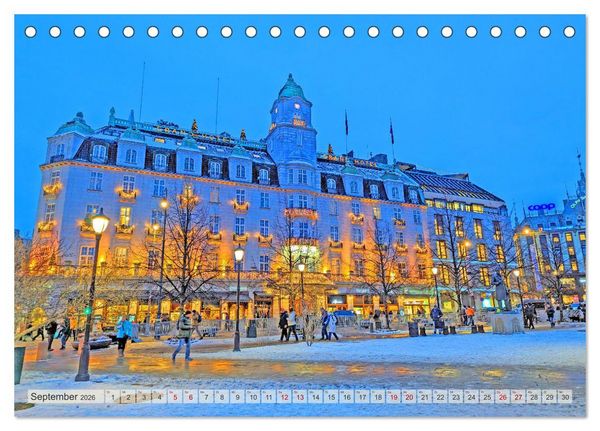 Produktbild: Winterliches Oslo (Tischkalender 2026 DIN A5 quer), CALVENDO Monatskalender