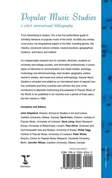 Produktbild: Popular Music Studies