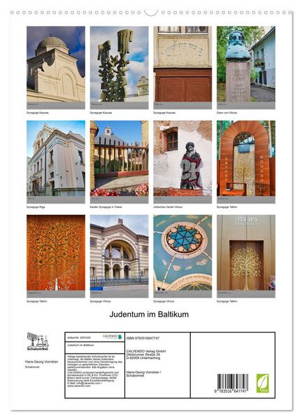 Produktbild: Judentum im Baltikum (hochwertiger Premium Wandkalender 2026 DIN A2 hoch), Kunstdruck in Hochglanz