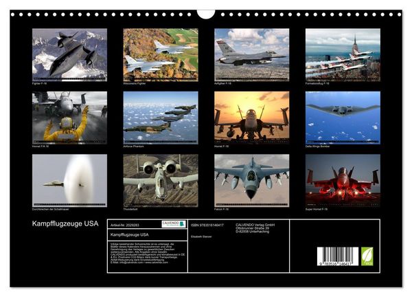 Produktbild: Kampfflugzeuge USA (Wandkalender 2026 DIN A3 quer), CALVENDO Monatskalender