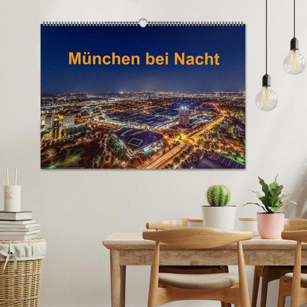 Produktbild: M&uuml;nchen bei Nacht (Wandkalender 2026 DIN A2 quer), CALVENDO Monatskalender