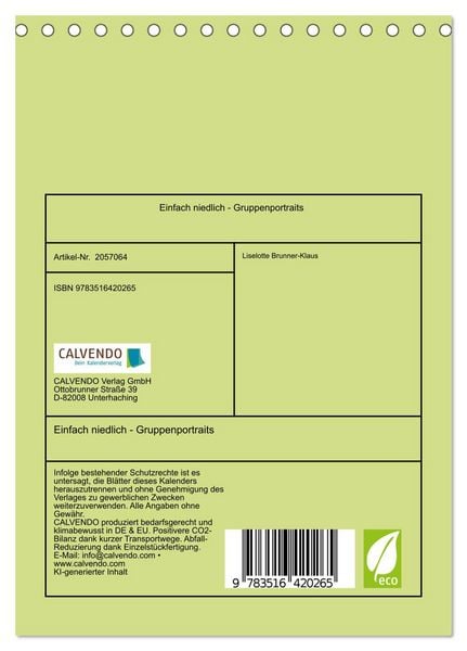 Produktbild: Einfach niedlich - Gruppenportraits (Tischkalender 2026 DIN A5 hoch), CALVENDO Monatskalender