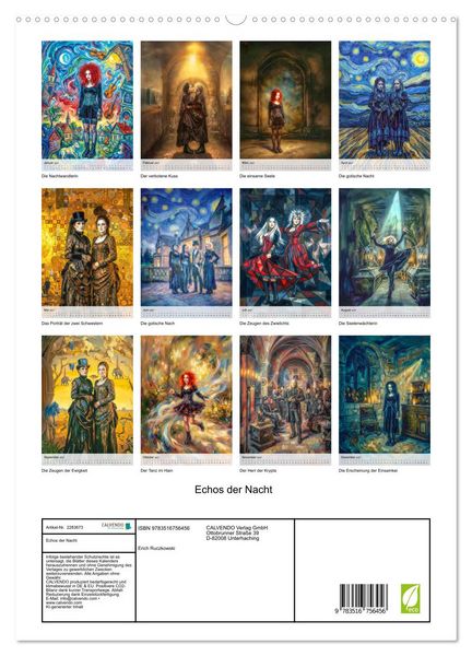 Produktbild: Echos der Nacht (hochwertiger Premium Wandkalender 2027 DIN A2 hoch), Kunstdruck in Hochglanz
