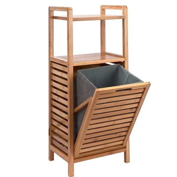 BUTLERS BIG BAMBOO Regal mit Wäschekorb