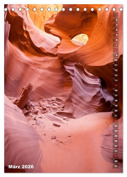 Produktbild: Antelope Canyon &ndash; Einzigartiges Naturschauspiel (Tischkalender 2026 DIN A5 hoch), CALVENDO Monatskalender