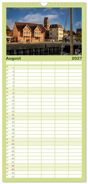 Produktbild: Familienplaner 2027 - Unser sch&ouml;nes Wismar mit 5 Spalten (Wandkalender, 21 x 45 cm) CALVENDO