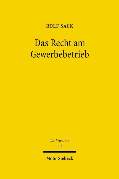 Produktbild: Das Recht am Gewerbebetrieb