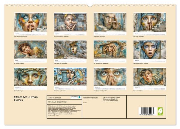 Produktbild: Street Art - Urban Colors (hochwertiger Premium Wandkalender 2026 DIN A2 quer), Kunstdruck in Hochglanz