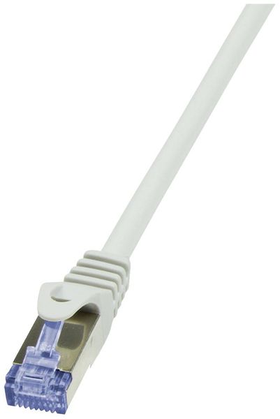 LogiLink CQ3112S RJ45 Netzwerkkabel, Patchkabel CAT 6a S/FTP 20 m Grau mit Rastnasenschutz, Flammwidrig, Gesamtschirm, Halogenfrei, Paarschirm 1 St.