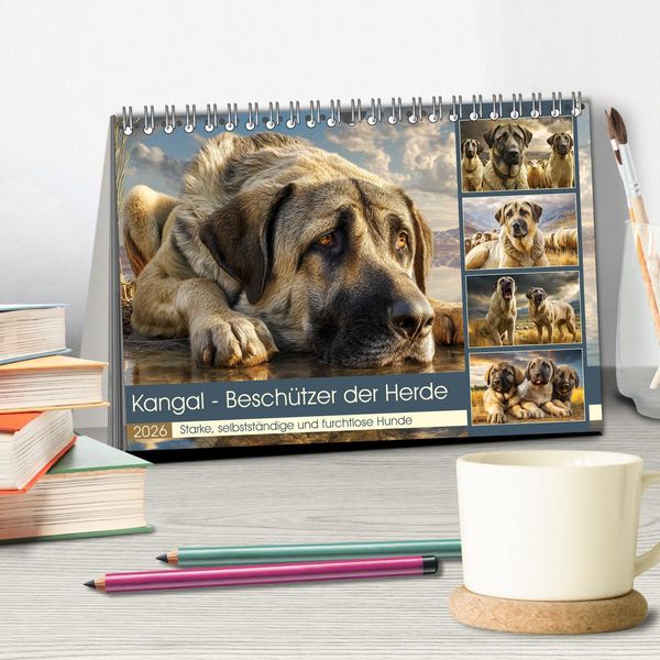 Produktbild: Kangal - Besch&uuml;tzer der Herde. Starke, selbstst&auml;ndige und furchtlose Hunde (Tischkalender 2026 DIN A5 quer), CALVENDO Monatskalender