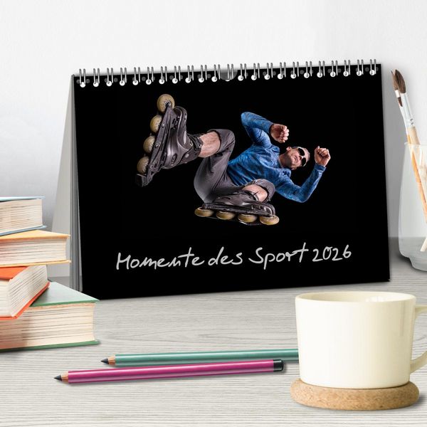 Produktbild: Momente des Sport (Tischkalender 2026 DIN A5 quer), CALVENDO Monatskalender