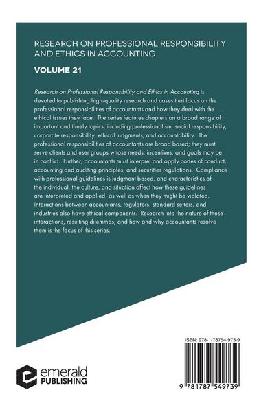 Produktbild: Research on Professional Responsibility and Ethics in Accounting