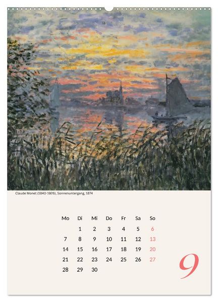 Produktbild: Claude Monet Impressionen 2026 (hochwertiger Premium Wandkalender 2026 DIN A2 hoch), Kunstdruck in Hochglanz