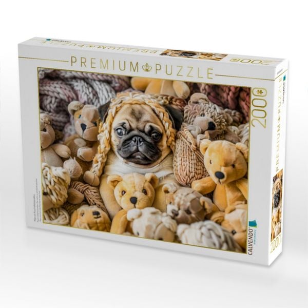 Produktbild: CALVENDO Puzzle Mops im Kuscheltierparadies | 2000 Teile Lege-Gr&ouml;&szlig;e 90x67cm Foto-Puzzle f&uuml;r gl&uuml;ckliche Stunden