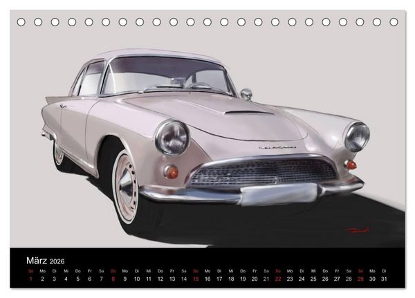 Produktbild: Classic Car Art by Reinhold Art&acute;s (Tischkalender 2026 DIN A5 quer), CALVENDO Monatskalender
