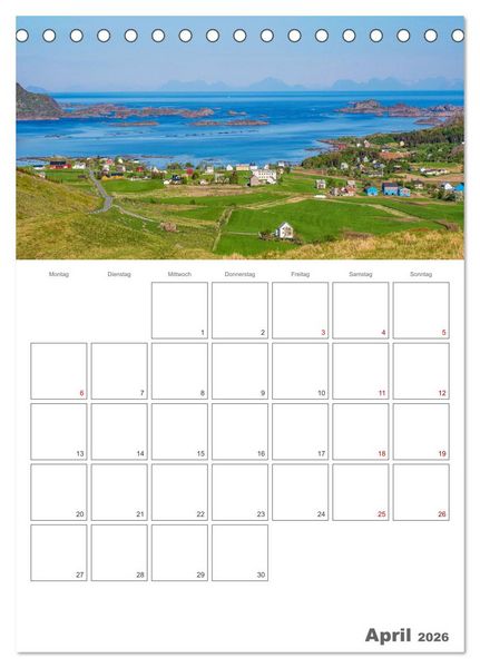 Produktbild: Norwegen - Reiseplaner (Tischkalender 2026 DIN A5 hoch), CALVENDO Monatskalender