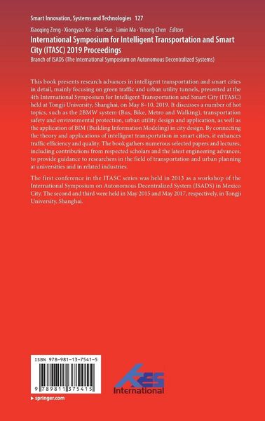 Produktbild: International Symposium for Intelligent Transportation and Smart City (ITASC) 2019 Proceedings