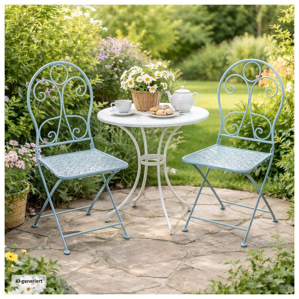 Produktbild: HTI-Living Gartenstuhl 2er-Set Solea Blau Gartenstuhl 2er-Set Solea Blau