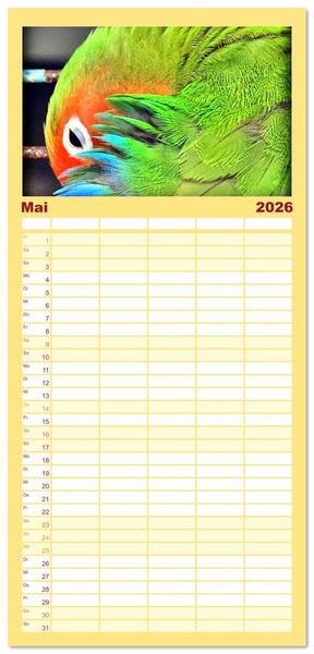 Produktbild: Familienplaner 2026 - Die Unzertrennlichen mit 5 Spalten (Wandkalender, 21 x 45 cm) CALVENDO