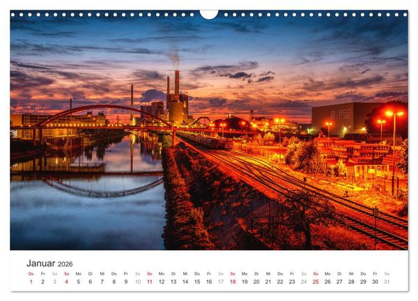 Produktbild: D&auml;mmerung in der Metropolregion Rhein-Neckar (Wandkalender 2026 DIN A3 quer), CALVENDO Monatskalender