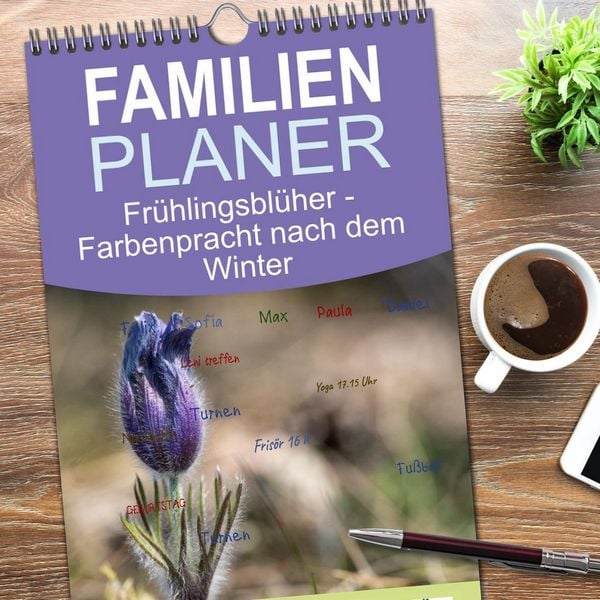 Produktbild: Familienplaner 2026 - Fr&uuml;hlingsbl&uuml;her - Farbenpracht nach dem Winter mit 5 Spalten (Wandkalender, 21 x 45 cm) CALVENDO
