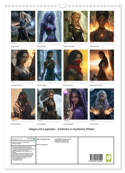 Produktbild: Magie und Legenden - Einblicke in mystische Welten (Wandkalender 2027 DIN A3 hoch), CALVENDO Monatskalender