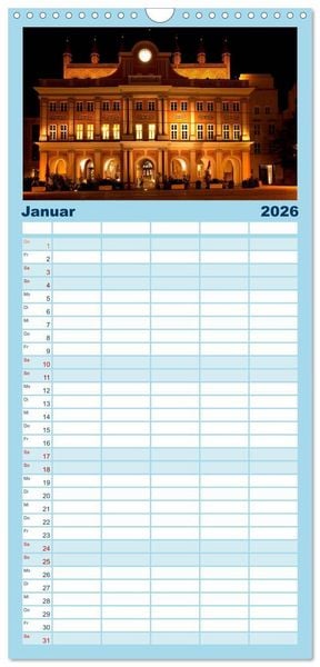 Produktbild: Familienplaner 2026 - Ostseeperle Rostock mit 5 Spalten (Wandkalender, 21 x 45 cm) CALVENDO