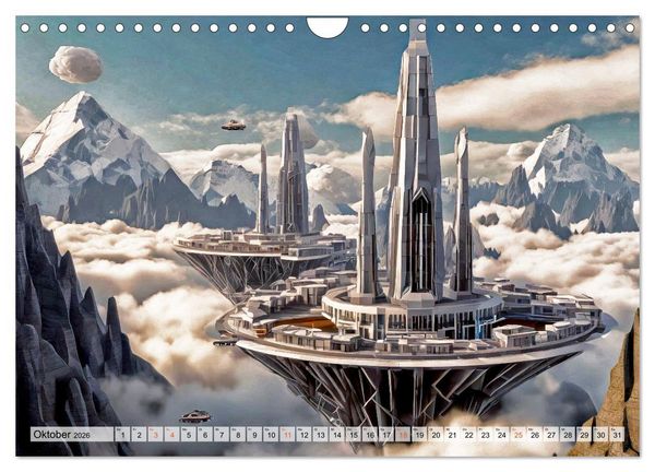 Produktbild: Stadtarchitektur, futuristisch-fantastisch (Wandkalender 2026 DIN A4 quer), CALVENDO Monatskalender