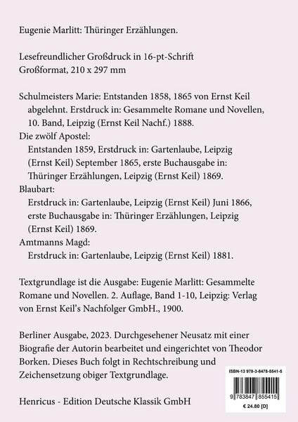Produktbild: Th&uuml;ringer Erz&auml;hlungen (Gro&szlig;druck)