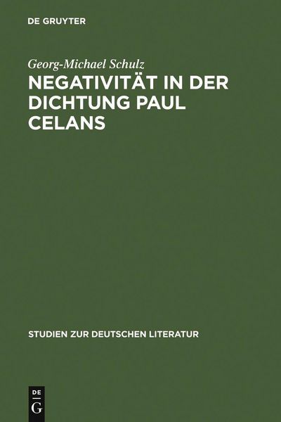 Produktbild: Negativit&auml;t in der Dichtung Paul Celans