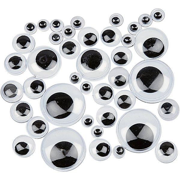 Produktbild: Creativ Company Wackelaugen, selbstklebend, D 6-20 mm, 1100 , sortiert