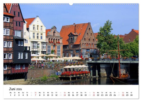 Produktbild: L&uuml;neburg - Stadt der Giebel und Fachwerkh&auml;user (hochwertiger Premium Wandkalender 2026 DIN A2 quer), Kunstdruck in Hochglanz