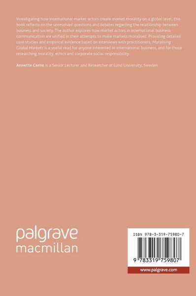 Produktbild: Moralising Global Markets
