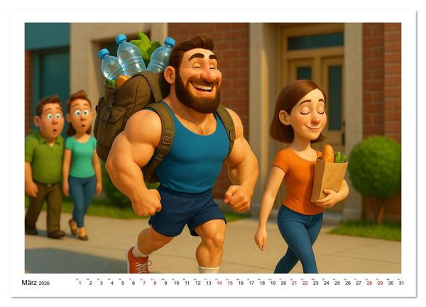 Produktbild: Meine Familie, Kraftsport und ich (Wandkalender 2026 DIN A4 quer), CALVENDO Monatskalender