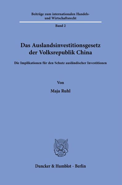 Produktbild: Das Auslandsinvestitionsgesetz der Volksrepublik China