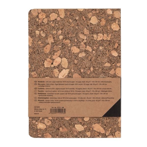 Produktbild: Idena Notizbuch Kork 80g/m&sup2; blanko braun 14x20cm