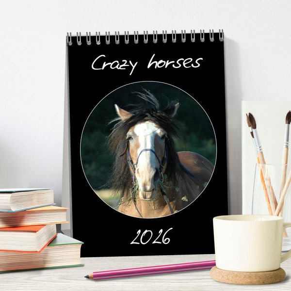 Produktbild: Crazy horses (Tischkalender 2026 DIN A5 hoch), CALVENDO Monatskalender