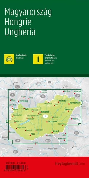 Produktbild: freytag & berndt Stra&szlig;enkarte Ungarn 1:400.000