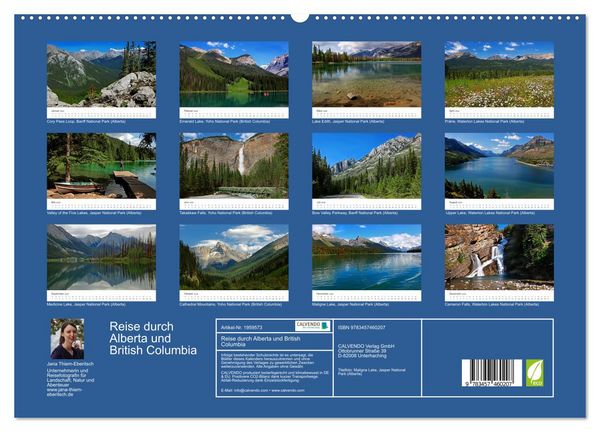 Produktbild: Reise durch Alberta und British Columbia (hochwertiger Premium Wandkalender 2026 DIN A2 quer), Kunstdruck in Hochglanz