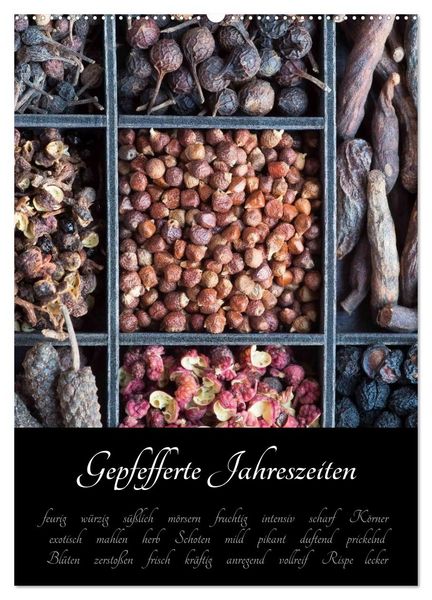 Produktbild: Gepfefferte Jahreszeiten (Wandkalender 2026 DIN A2 hoch), CALVENDO Monatskalender